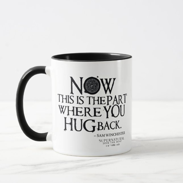 Supernatural "Hug Back" Quote Mug (Left)