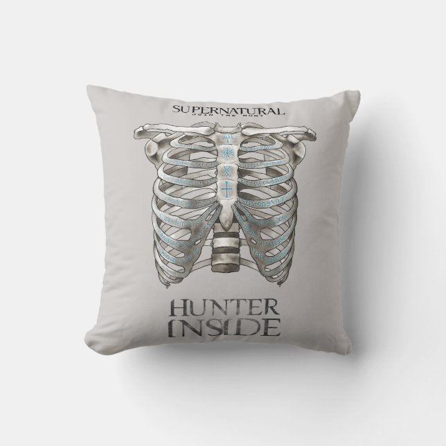 Supernatural "Hunter Inside" Ribcage Graphic Cushion (Front)