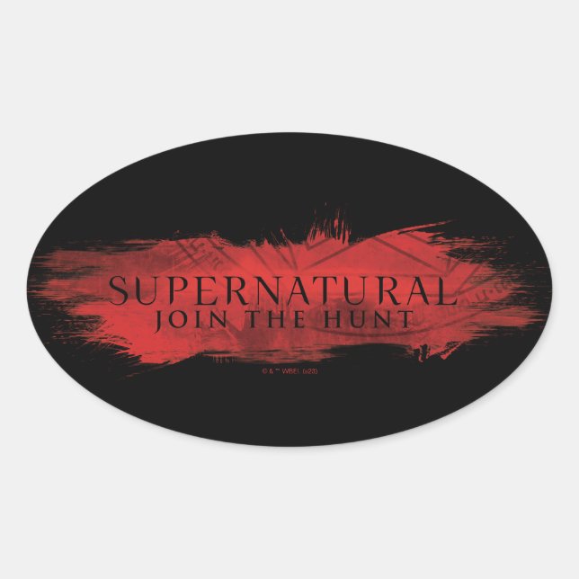 Supernatural "Join the Hunt" Red Splash Oval Sticker (Front)