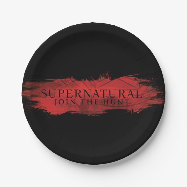 Supernatural "Join the Hunt" Red Splash Paper Plate (Front)