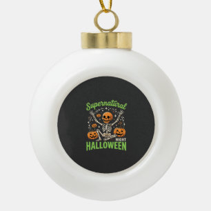 Supernatural Skeleton Halloween Vector Design_1 Ceramic Ball Christmas Ornament