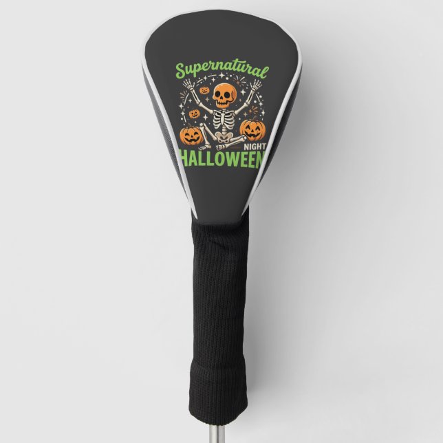 Supernatural Skeleton Halloween Vector Design_1 Golf Head Cover (Front)