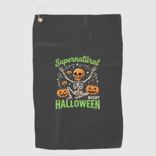 Supernatural Skeleton Halloween Vector Design_1 Golf Towel