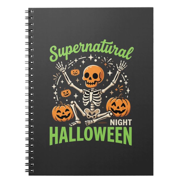 Supernatural Skeleton Halloween Vector Design_1 Notebook (Front)