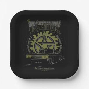 Supernatural "The Winchester Bros" Car Graphic Paper Plate