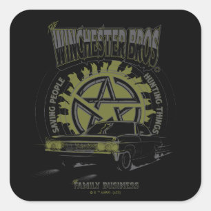 Supernatural "The Winchester Bros" Car Graphic Square Sticker