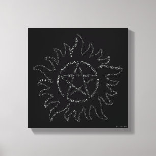 Supernatural Typography Pentagram Canvas Print