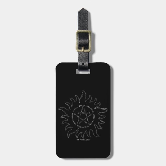 Supernatural Typography Pentagram Luggage Tag (Front Vertical)