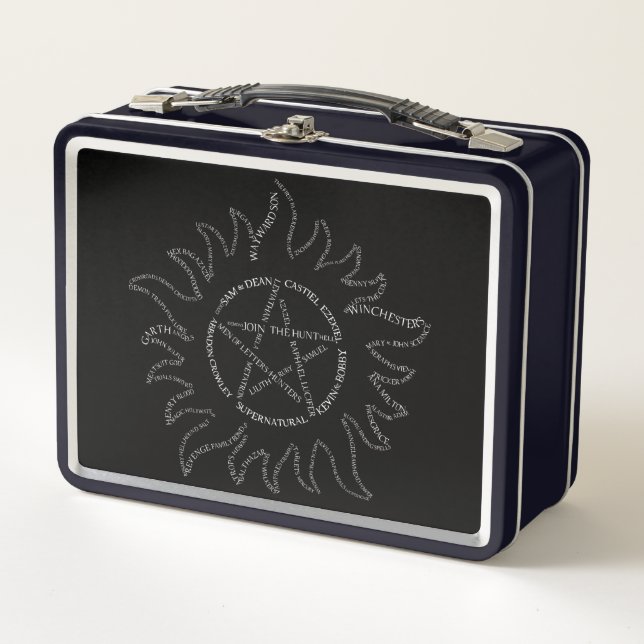 Supernatural Typography Pentagram Metal Lunch Box (Front)