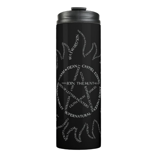 Supernatural Typography Pentagram Thermal Tumbler (Front)
