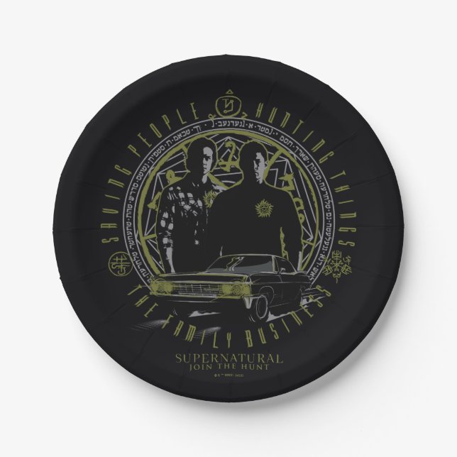 Supernatural Winchester Brothers Family Business Paper Plate (Front)