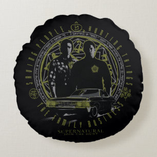 Supernatural Winchester Brothers Family Business Round Cushion