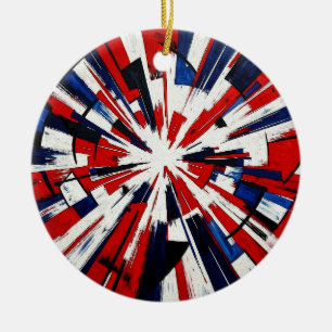 Supernova Pop – Abstract Geometric Explosion Ceramic Ornament