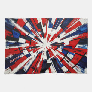 Supernova Pop – Abstract Geometric Explosion Tea Towel