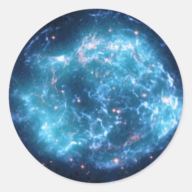 Supernova Remnant Cassiopeia A Classic Round Sticker (Front)
