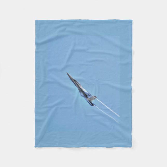 Supersonic Airforce Jet-Fighter Designer Gift Fleece Blanket (Front)