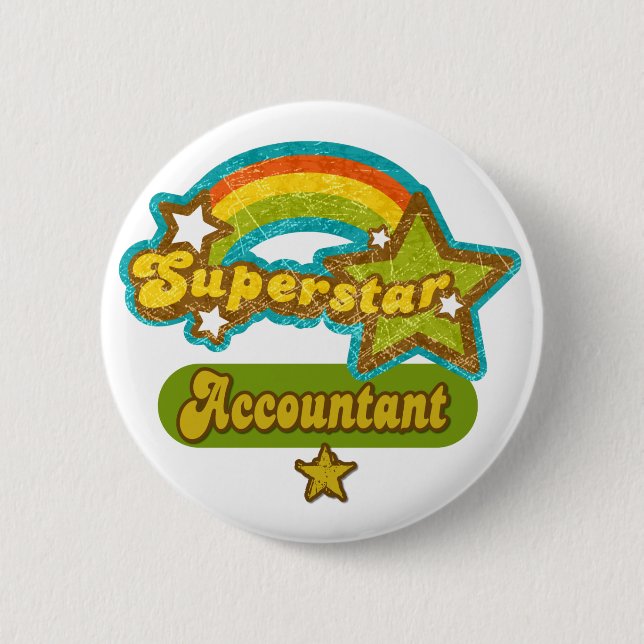 Superstar Accountant 6 Cm Round Badge (Front)