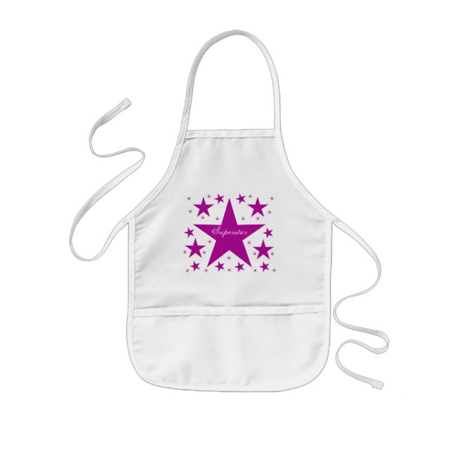 Superstar Apron, Purple Kids Apron (Front)