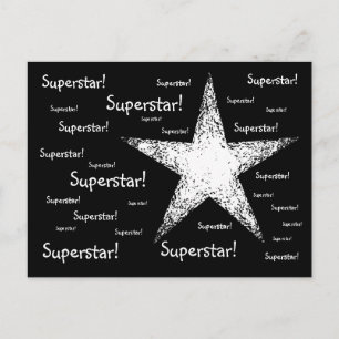 Superstar!   Black Postcard
