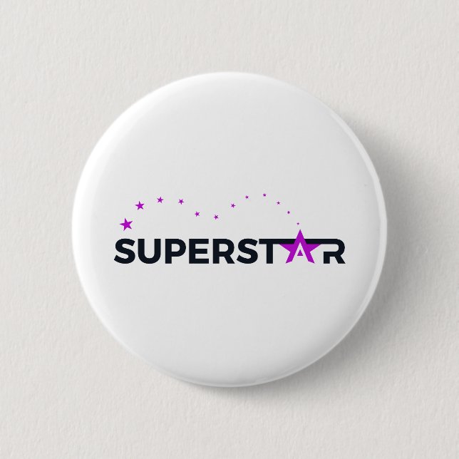 Superstar Bouncing Pink 6 Cm Round Badge (Front)