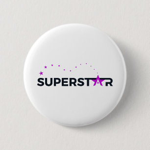 Superstar Bouncing Pink 6 Cm Round Badge