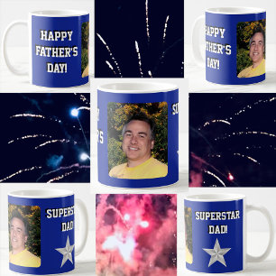 "Superstar Dad" Father's Day Blue/Grey Coffee Mug