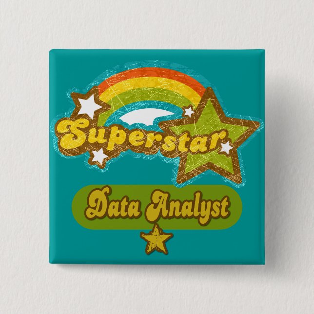 Superstar Data Analyst 15 Cm Square Badge (Front)