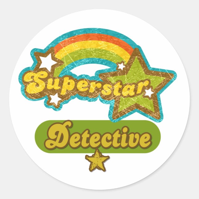 Superstar Detective Classic Round Sticker (Front)