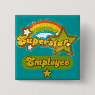 Superstar Employee 15 Cm Square Badge