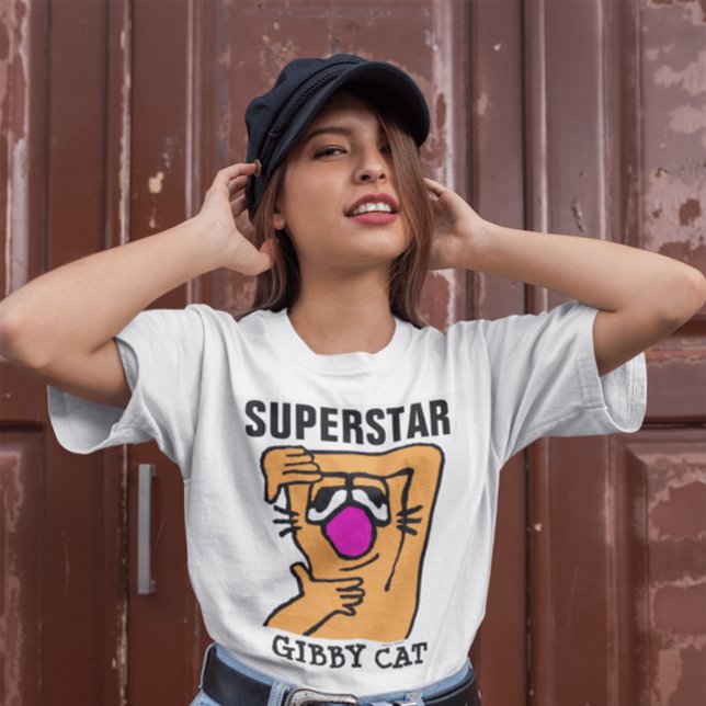 SUPERSTAR funny Gibby Cat (Ginger) ladies T-shirts (Creator Uploaded)
