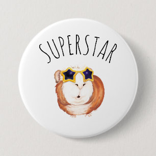 SUPERSTAR Happy Guinea Pig 7.5 Cm Round Badge