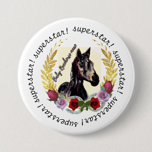 superstar horse Button
