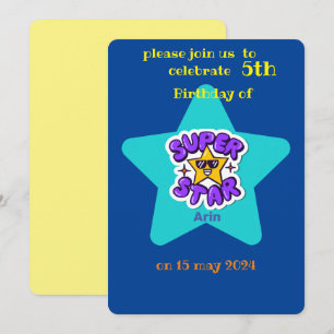 superstar kids birthday invitation