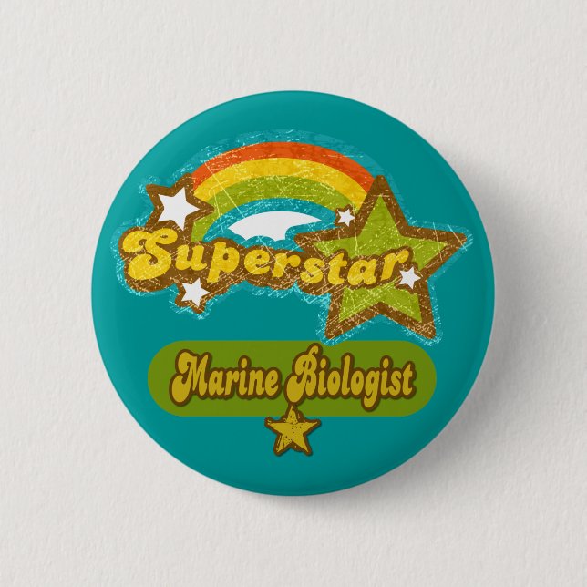 Superstar Marine Biologist 6 Cm Round Badge (Front)