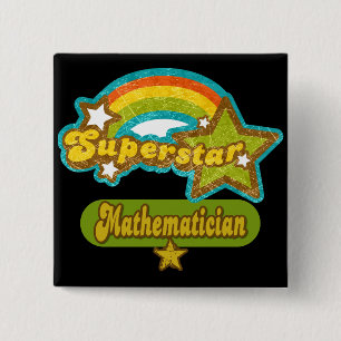 Superstar Mathematician 15 Cm Square Badge