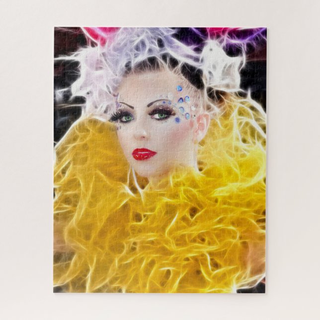 Superstar Model in Yellow Gown Jigsaw Puzzle (Vertical)