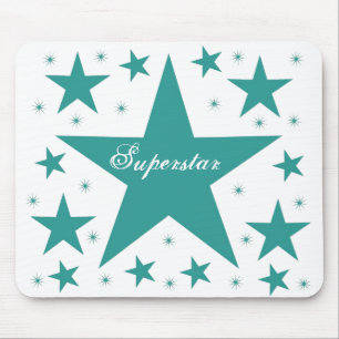 Superstar Mousepad, Teal Mouse Pad