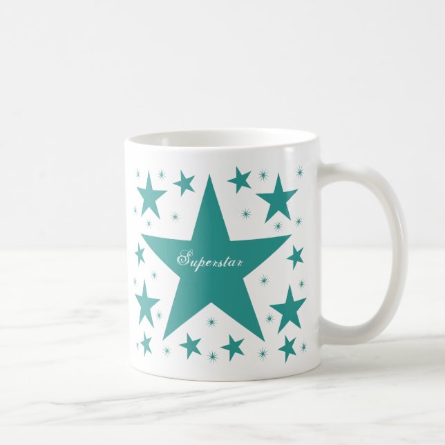Superstar Mug, Teal Coffee Mug (Right)