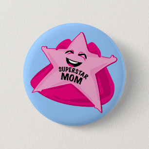 superstar mum funny pin
