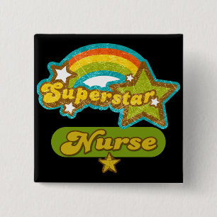 Superstar Nurse 15 Cm Square Badge