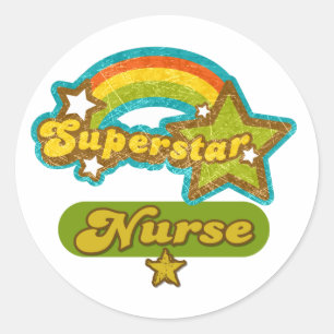 Superstar Nurse Classic Round Sticker