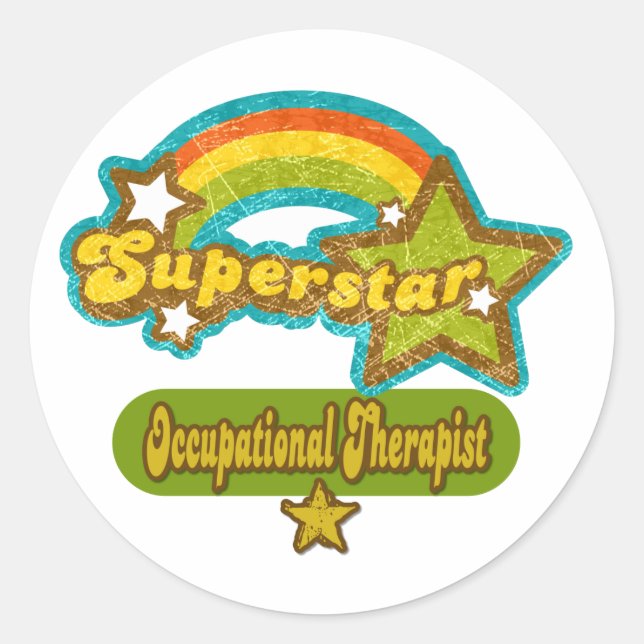 Superstar Occupational Therapist Classic Round Sticker (Front)