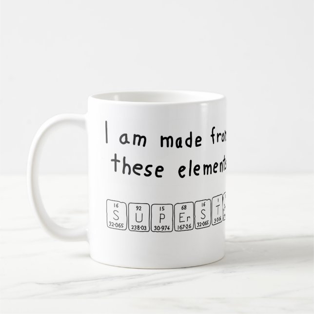 Superstar periodic table name mug (Left)