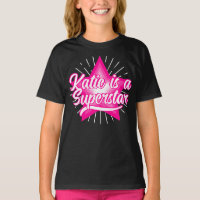 Superstar Pink White Star Girly Your Name Text