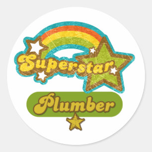 Superstar Plumber Classic Round Sticker