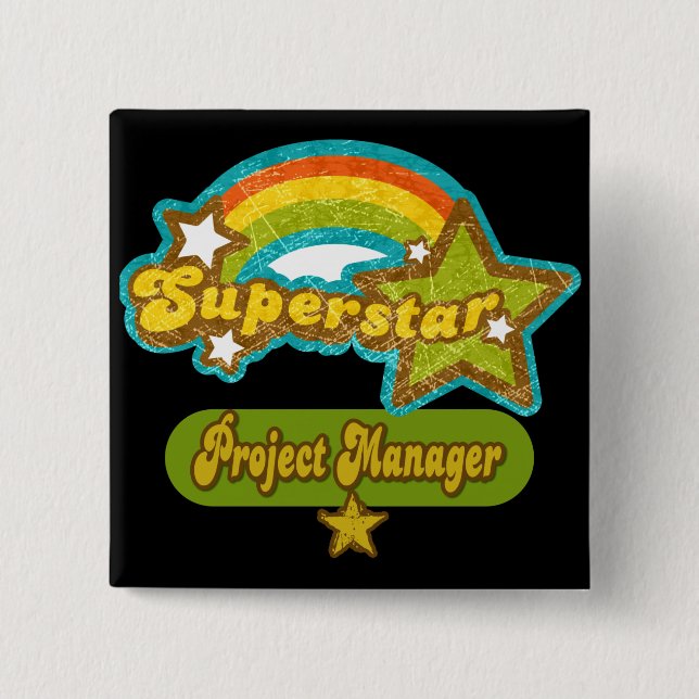 Superstar Project Manager 15 Cm Square Badge (Front)