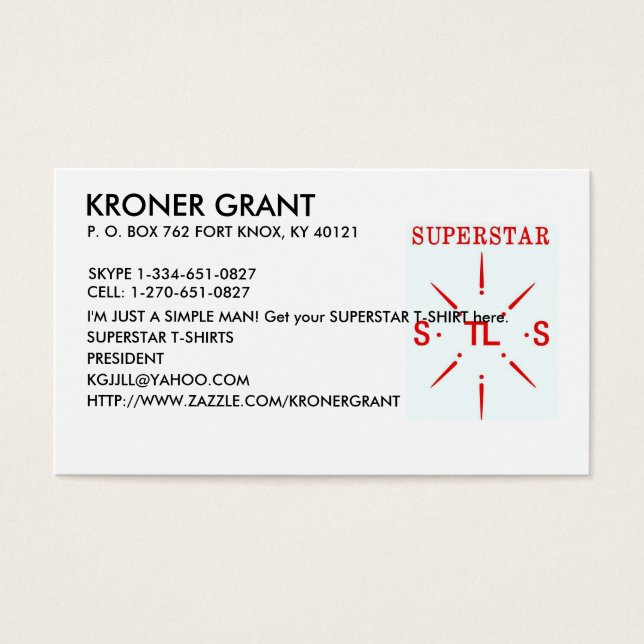 SUPERSTAR PROMOTIONS. (Front)