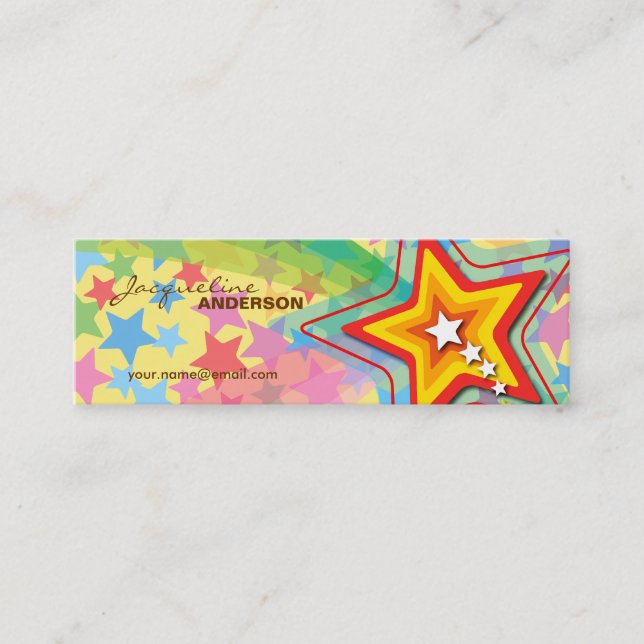 Superstar Rainbow Colourful Custom Profile Card / (Front)