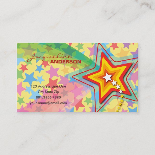 Superstar Rainbow Colourful Custom Profile Card / (Front)