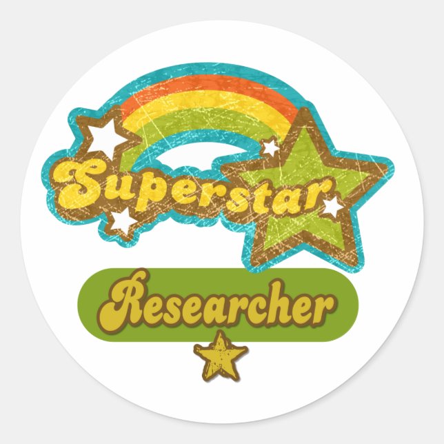Superstar Researcher Classic Round Sticker (Front)